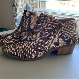 Faux Snake Skin Booties